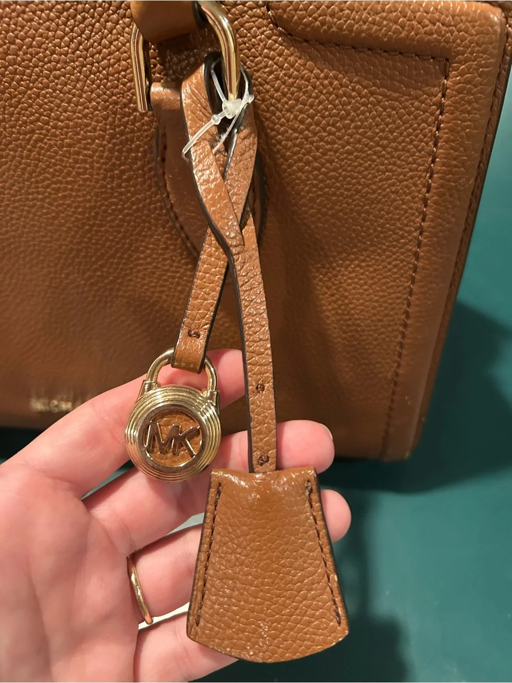 Michael Kors Brown/Tan Leather Purse with Detachable Strap
